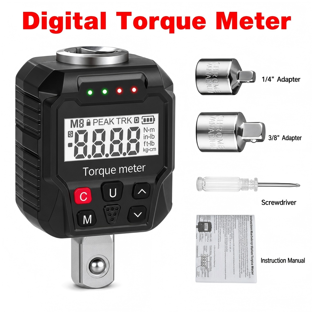 Torque Wrench Digital - 17-340Nm Digitale Momentsleuteladapter 1/4 3/8 Inch