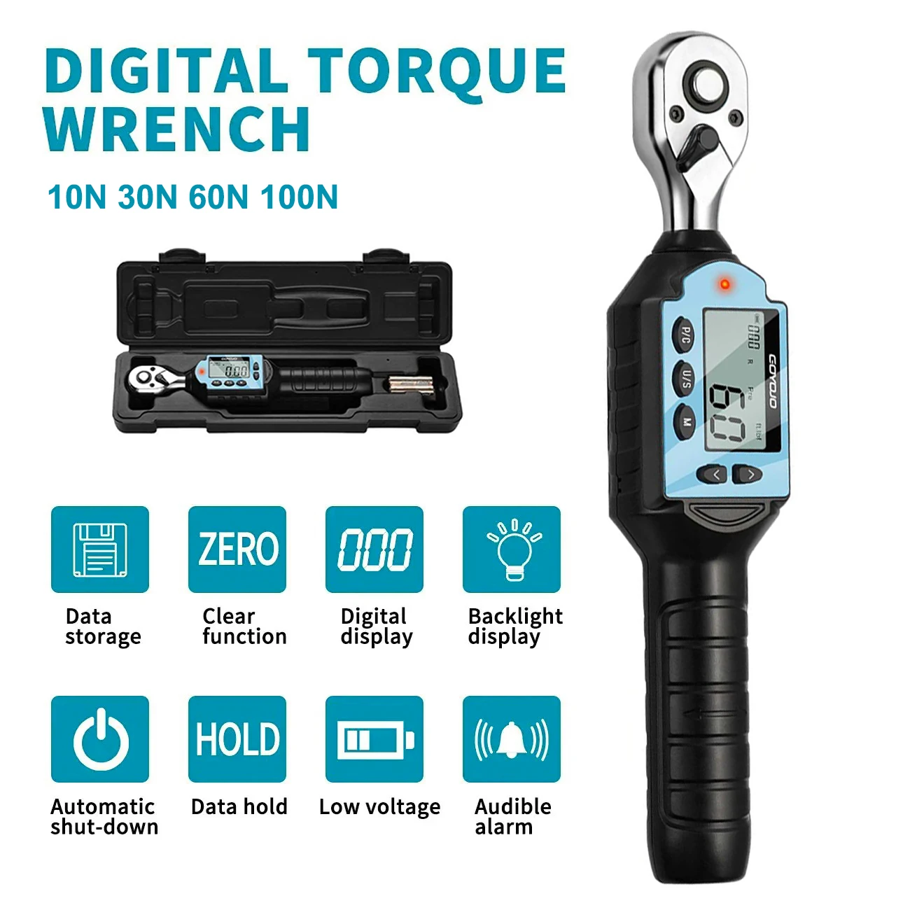 Torque Wrench Digital - 1/2 3/8 1/4 Digitale Preset Momentsleutel